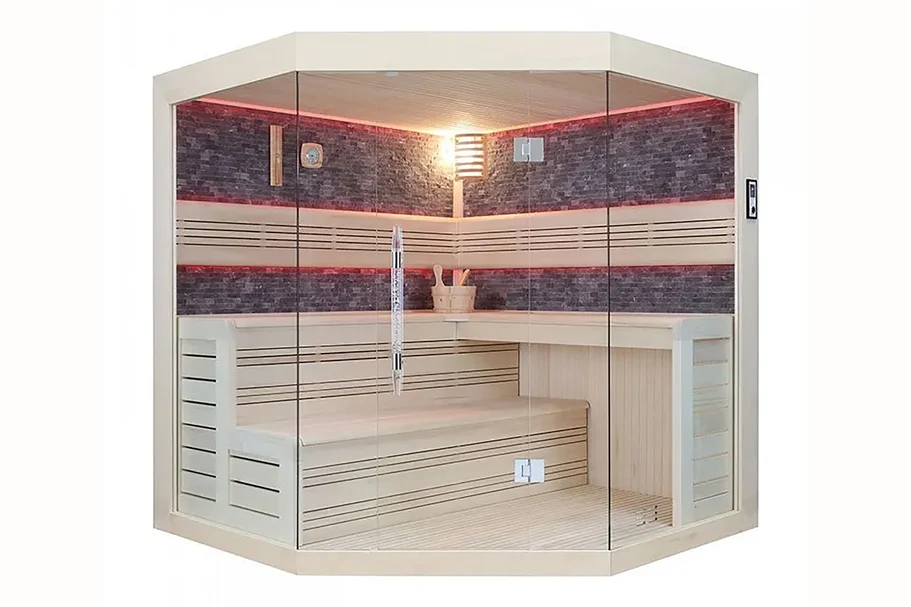 Kensington Stone six person indoor sauna in Black Stone