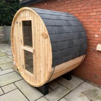 Rowan 4 barrel sauna installed outdoors